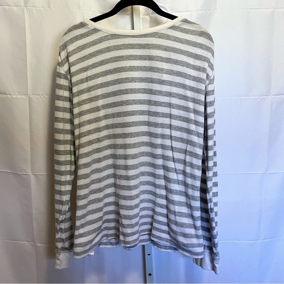 Quiksilver Striped Thermal Shirt L Waffle Knit Y2K Skatecore Grunge Long Sleeve - Picture 1 of 7